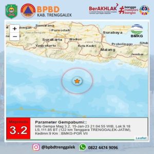 Info Gempa Mag:3.2, 15 Januari 2023