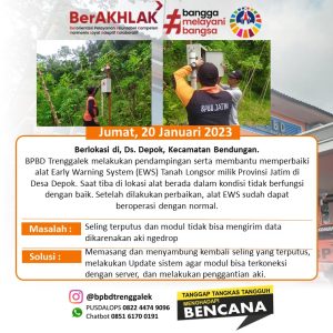 Jumat, 20 Januari 2023. Perbaikan Early Warning System (EWS)