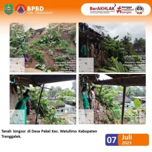 Jumat, 07 Juli 2023. TANAH LONGSOR di Dsn. Ketah RT 12 RW 03 Ds. Pakel Kec.Watulimo