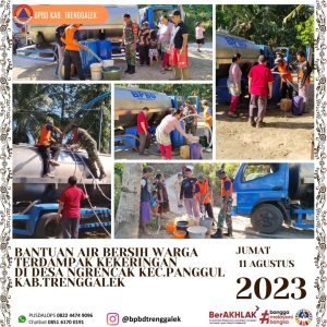 Jumat, 11 Agustus 2023. Pendistribusian Air bersih di Ds. Ngrencak Kec. Panggul