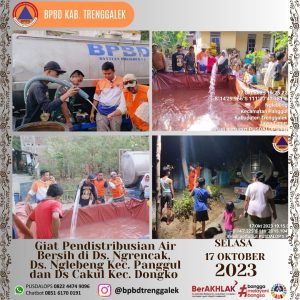 Selasa, 17 Oktober 2023. Distribusi Air Bersih Kecamatan Panggul dan Kecamatan Dongko