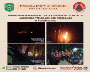 Kamis, 02 November 2023. Kebakaran Hutan dan Lahan di Rt 20 Rw 05 Ds. Ngares Kec. Trenggalek Kab. Trenggalek
