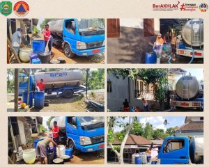 Distribusian air bersih BPBD Kab. Trenggalek di Ds. Kertosono, Ds. Besuki, Ds. Nglebeng Kec. Panggul dan Ds. Cakul Kec. Dongko Rabu, 22 November 2023