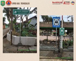 Pemasangan Rambu Kebencanaan ( Titik Kumpul, Jalur Evakuasi ) di Ds. Kendalrejo Kec. Durenan.