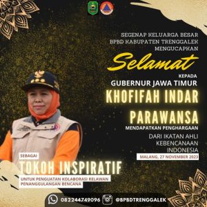 “Selamat dan Sukses”. Kepada Gubernur Khofifah Indar Parawansa