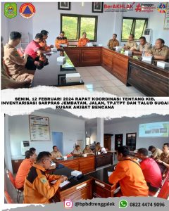 Senin, 12 Februari 2024 BPBD Kab. Trenggalek mengadakan Rapat Koordinasi Tentang Inventarisasi Sarpras
