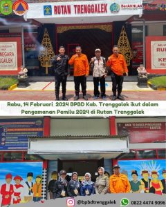14 Februari 2024 BPBD Kab. Trenggalek ikut berpartisipasi dalam pengamanan pemilu 2024 yang bertempat di Rumah Tahanan Negara ( Rutan ) Trenggalek