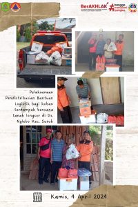 Kamis, 4 April 2024. Pendistribusian Bantuan Logistik di Ds. Nglebo Kec. Suruh