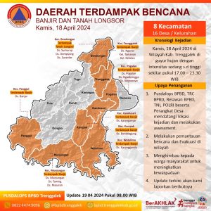 Update, Jumat 19-04-2024, Pukul 08:00. Daerah Terdampak Banjir dan Tanah Longsor