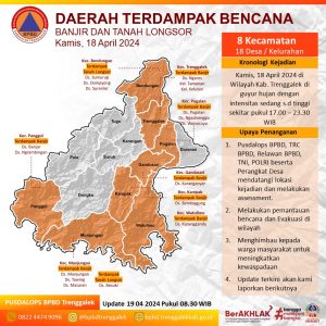 Update, Jumat 19-04-2024, Pukul 08:30. Daerah Terdampak Banjir dan Tanah Longsor