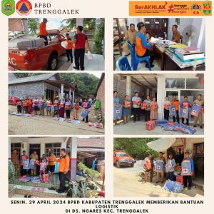 Senin, 29 April 2024 BPBD Kabupaten Trenggalek memberikan bantuan logistik ke Ds. Ngares Kec. Trenggalek