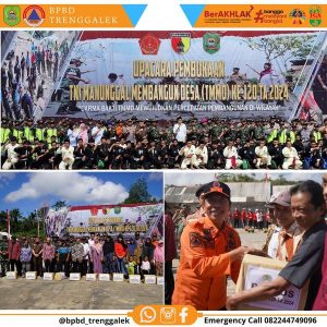 Rabu, 8 Mei 2024 BPBD Kab. Trenggalek mengikuti upacara pembukaan TMMD (Tentara Manunggal Membangun Desa) ke 120 di Desa Tanggaran Kecamatan Pule