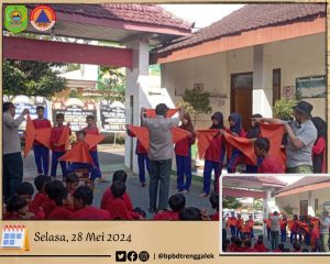 Selasa, 28 Mei 2024 BPBD Kabupaten Trenggalek melaksanakan sosialisasi dan simulasi kebencanaan di SDN 1 Jati Kecamatan Karangan
