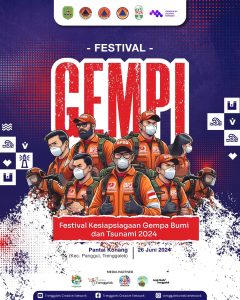 Festival Kesiapsiagaan Gempa Bumi dan Tsunami 2024. di Pantai Konang Kecamatan Panggul, Kabupaten Trenggalek