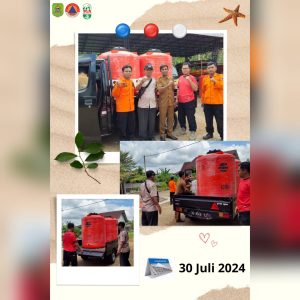 Selasa, 30 Juli 2024 Badan Penanggulangan Bencana Daerah Kabupaten Trenggalek melakukan penyaluran tandon air untuk warga terdampak bencana kekeringan