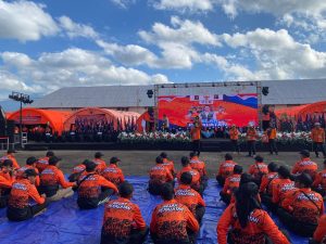 Minggu 14 Juli 2024. BPBD Trenggalek Mengikuti Lomba Yel-Yel pada acara Gelar Peralatan Penanggulangan Bencana 2024 di Banyuwangi