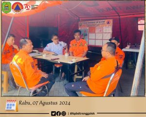 Rabu, 07 Agustus 2024.  Badan Penanggulangan Bencana (BPBD) Kabupaten Trenggalek hari ini kedatangan rekan kita dari Basarnas untuk koordinasi terkait Refresh Latihan Water Rescue dan Vertikal Rescue