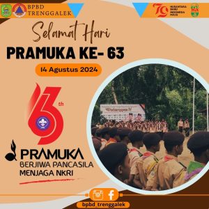 Keluarga Besar BPBD Kabupaten Trenggalek Mengucapkan Selamat hari Pramuka Ke-63