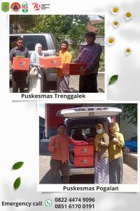 Kamis, 15 Agustus 2024 BPBD Kabupaten Trenggalek melakukan penyerahan bantuan berupa biskuit dan family Kit
