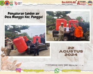 22-08-2024. Kamis. BPBD Kabupaten Trenggalek memberikan bantuan tandon air untuk Desa Manggis Kec. Panggul