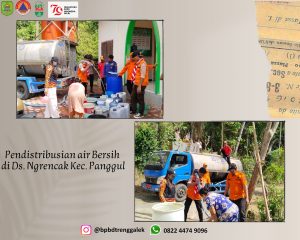 Senin, 26 Agustus 2024 BPBD Kab. Trenggalek mendistribusikan bantuan air bersih sebanyak 42000 liter untuk warga yang terdampak kekeringan
