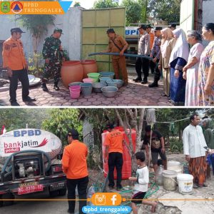 Selasa, 27 Agustus 2024 BPBD Kab. Trenggalek Memberikan bantuan air bersih ke Ds. Ngilinggis Kec. Tugu