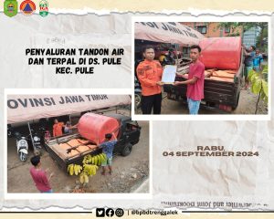 4 September 2024. BPBD Memberikan Bantuan Sarpras untuk warga Desa Gador Kecamatan Durenan dan Desa Pule Kecamatan Pule