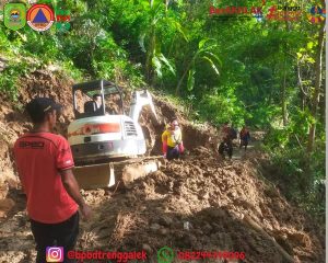 Kamis, 19 Desember 2024. BPBD Trenggalek melakukan penanganan tanah longsor di Dusun Sumbermadu, Desa Pucanganak, Kecamatan Tugu
