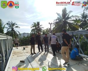 Jumat, 27 Desember 2024 BPBD Trenggalek bekerja sama dengan BPBD Prov. Jawa Timur Dinas Bina Marga Provinsi Jawa Timur serta pihak penyedia jasa melakukan kegiatan pendampingan pembangunan jembatan bailey