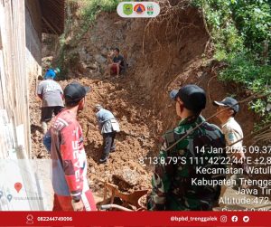 Senin, 13 Januari 2025. LAPORAN KEJADIAN TANAH LONGSOR DESA WATULIMO KEC. WATULIMO