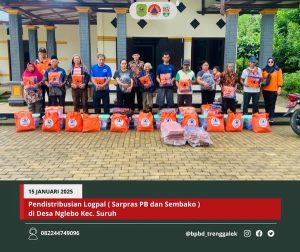 Rabu, 15 Januari 2025. PENYALURAN BANTUAN YANG TERDAMPAK TANAH GERAK DI DESA NGLEBO KEC. SURUH KAB.TRENGGALEK