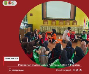 Pada hari Sabtu, 8 Februari 2024, SMK Negeri 1 Pogalan melaksanakan kegiatan latihan kepanduan dan kepemimpinan bagi Dewan Ambalan Kirana periode 2024/2025