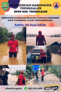 Sabtu, 28 Juni 2025. Dusun Nglorok, Desa Nglebeng, Kecamatan Panggul, dilanda banjir luapan setinggi 40 cm