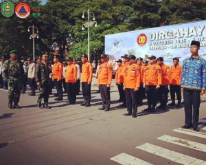 HUT TNI ke-80, BPBD Kab. Trenggalek menghadiri upacara peringatan di Pendopo Manggala Praja Kab. Trenggalek.