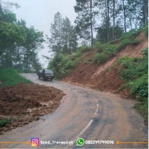 Update penanganan tanah longsor Ruas Jalan Trenggalek – Tulungagung via Kec. Bendungan.