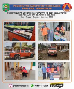 Selasa, 04 November 2025. Pendistribusian Logpal di Ds. Ngulanwetan Kec. Pogalan dan Desa Puyung Kec. Pule