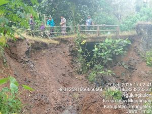 Jum’at, 27 Februari 2026. TPJ jembatan longsor di Dsn. Ngadi Desa Ngulungkulon Kec. Munjungan 