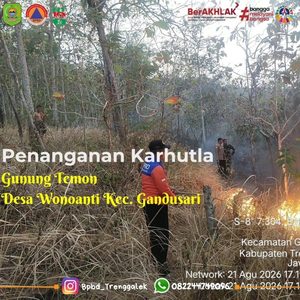 Jum’at, 21 Agustus 2026. Penanganan Karhutla di Gunung Temon Desa Wonoanti Kec. Gandusari